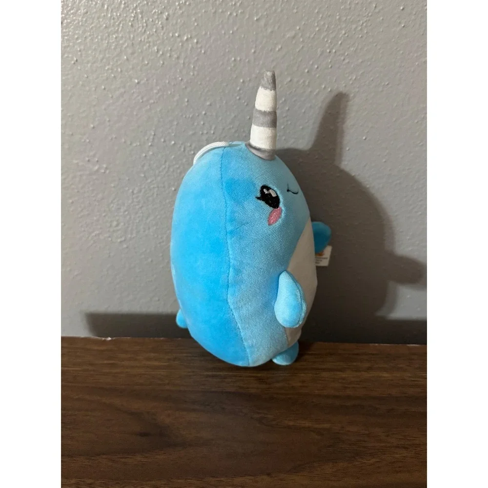 Yummeez Blue Narwhal Plush Stuffed Animal Toy Cute Peek-A-Boo‎ Toys 7 inch